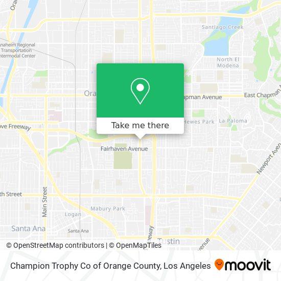 Champion Trophy Co of Orange County map