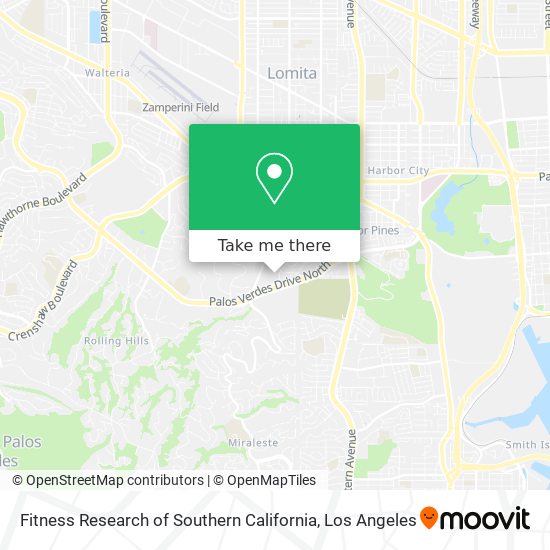 Fitness Research of Southern California map