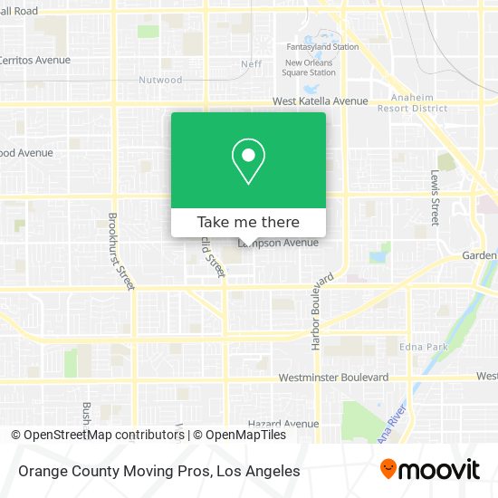 Mapa de Orange County Moving Pros