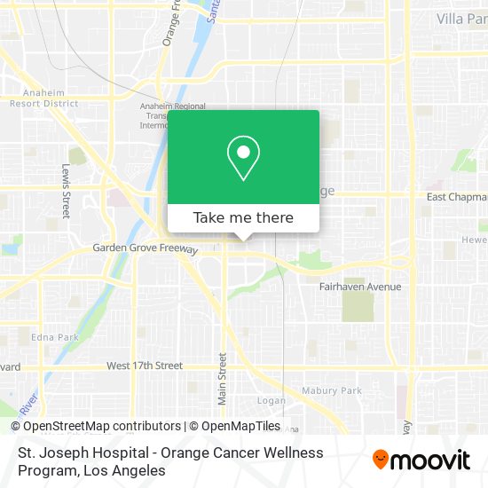 St. Joseph Hospital - Orange Cancer Wellness Program map