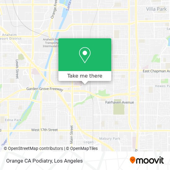 Orange CA Podiatry map