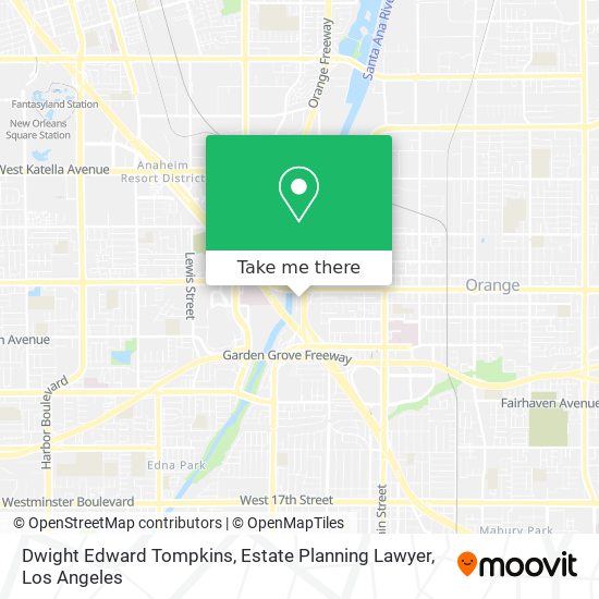 Dwight Edward Tompkins, Estate Planning Lawyer map