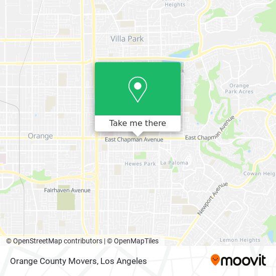 Mapa de Orange County Movers