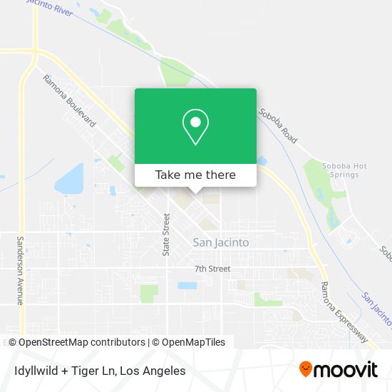 Mapa de Idyllwild + Tiger Ln