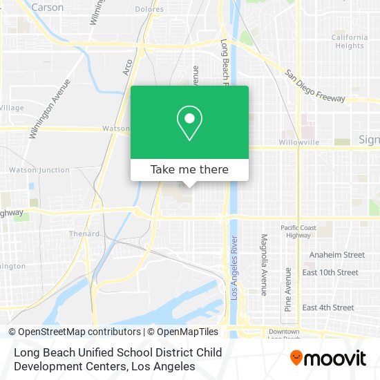 Mapa de Long Beach Unified School District Child Development Centers