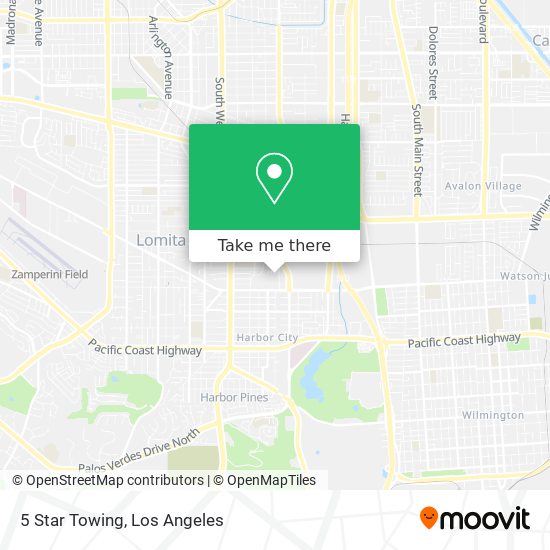 5 Star Towing map