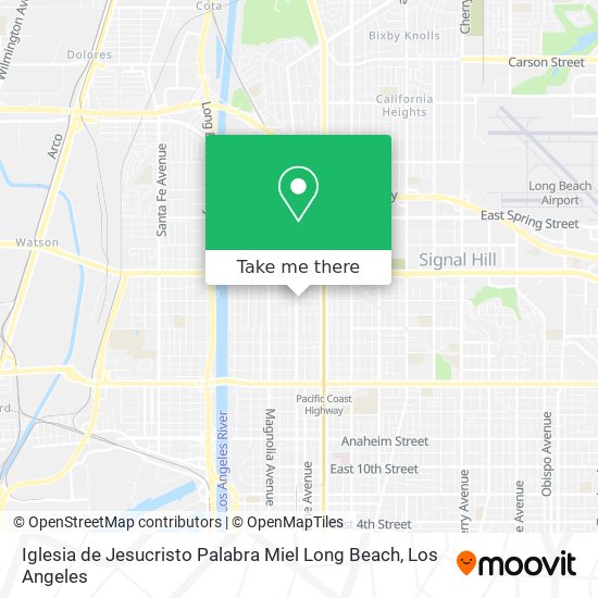 Iglesia de Jesucristo Palabra Miel Long Beach map