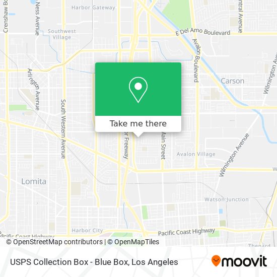 Mapa de USPS Collection Box - Blue Box