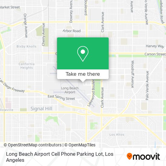 Long Beach Airport Cell Phone Parking Lot map
