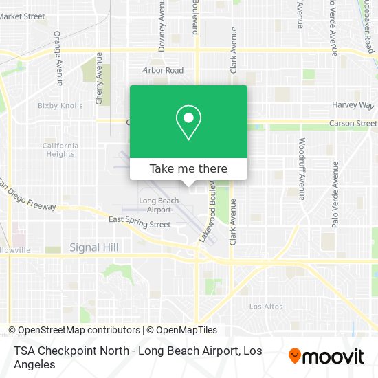 TSA Checkpoint North - Long Beach Airport map