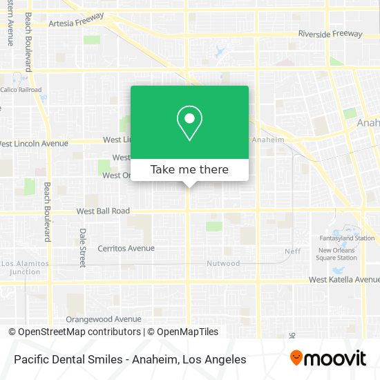 Pacific Dental Smiles - Anaheim map