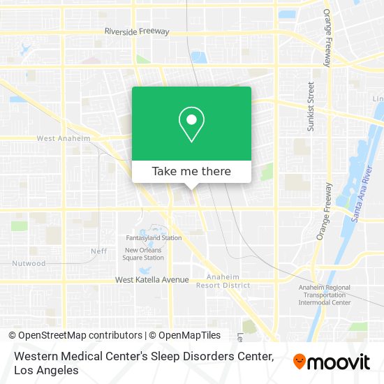 Western Medical Center's Sleep Disorders Center map