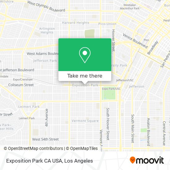 Exposition Park CA USA map