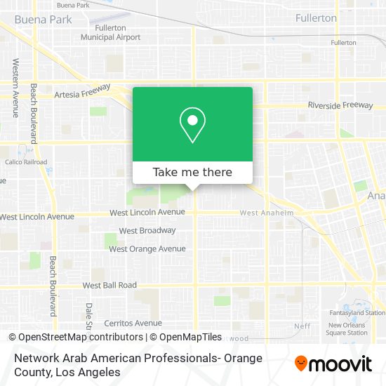Network Arab American Professionals- Orange County map