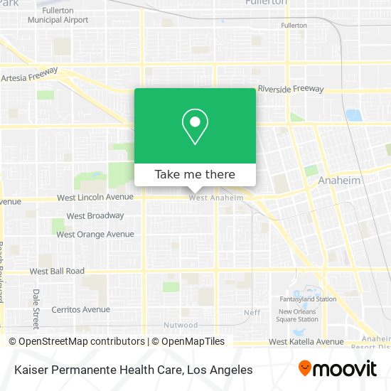 Mapa de Kaiser Permanente Health Care