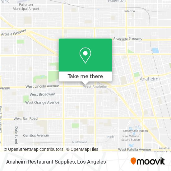 Mapa de Anaheim Restaurant Supplies