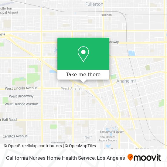 Mapa de California Nurses Home Health Service
