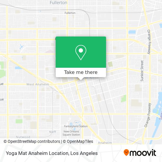 Mapa de Yoga Mat Anaheim Location