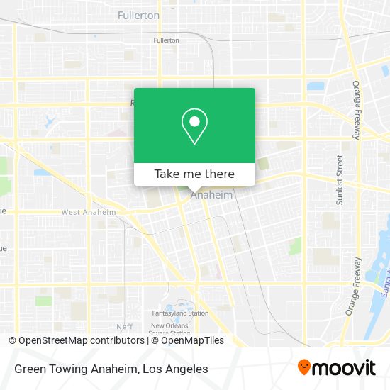 Green Towing Anaheim map