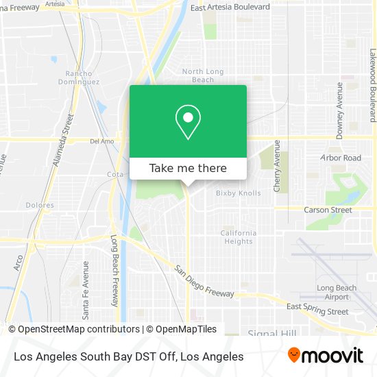 Mapa de Los Angeles South Bay DST Off