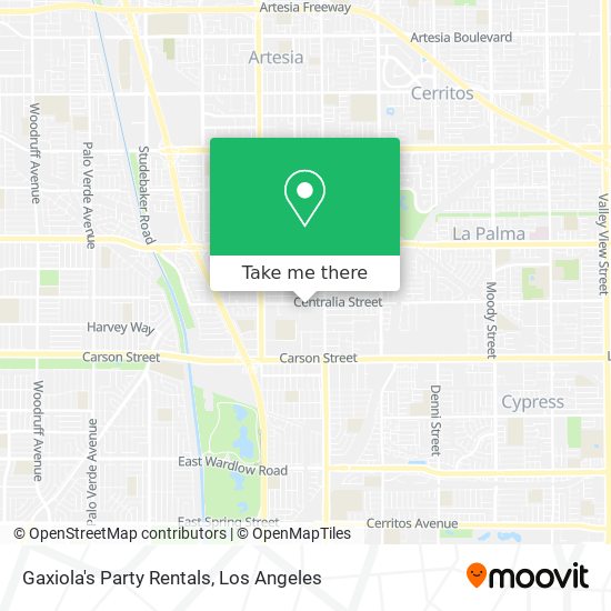 Gaxiola's Party Rentals map