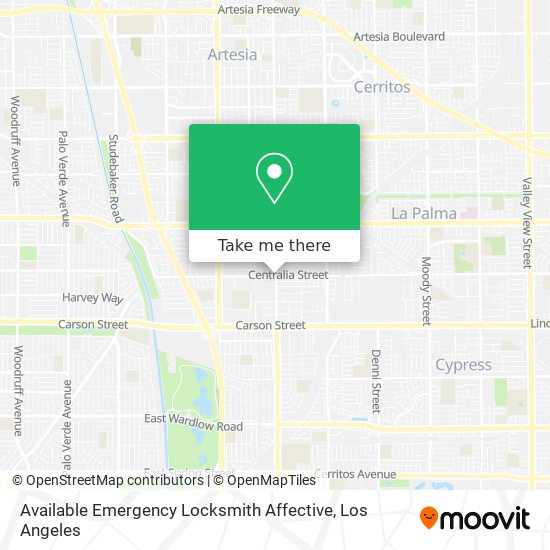 Available Emergency Locksmith Affective map