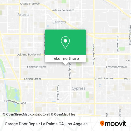 Mapa de Garage Door Repair La Palma CA