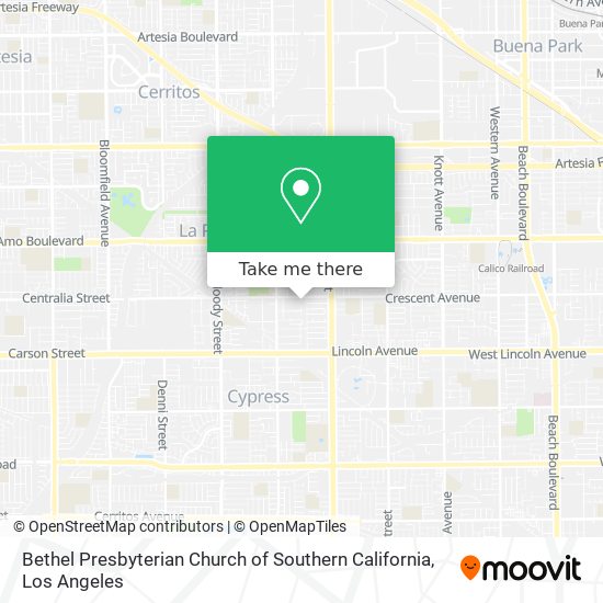 Bethel Presbyterian Church of Southern California map