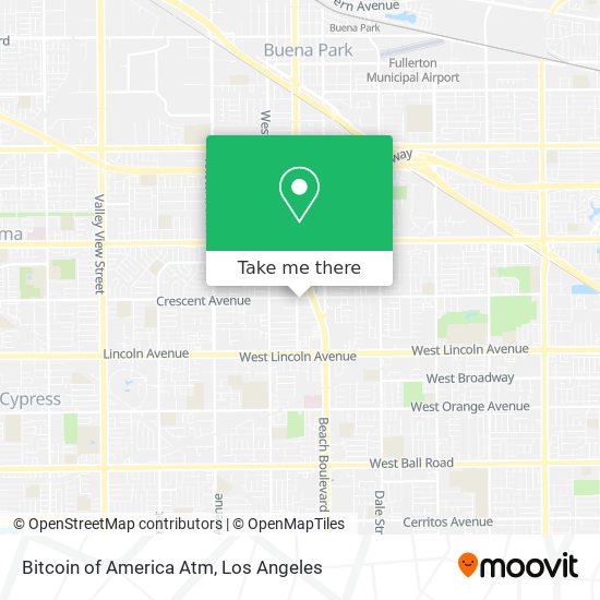 Mapa de Bitcoin of America Atm