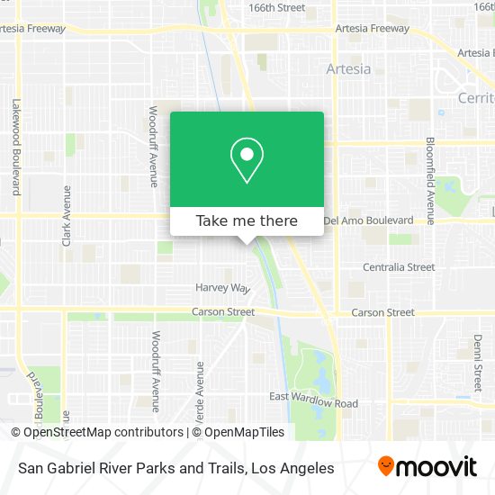 San Gabriel River Parks and Trails map