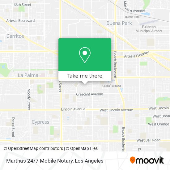 Martha's 24/7 Mobile Notary map