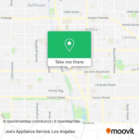 Mapa de Joe's Appliance Service