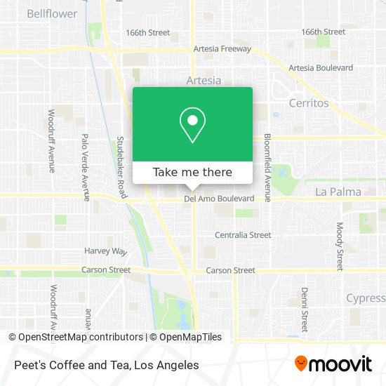 Peet's Coffee and Tea map