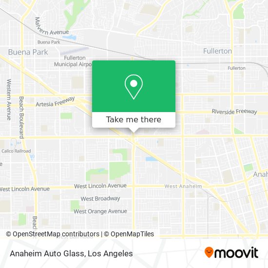 Mapa de Anaheim Auto Glass
