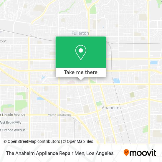 The Anaheim Appliance Repair Men map