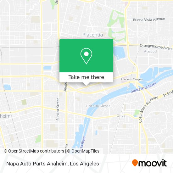 Napa Auto Parts Anaheim map