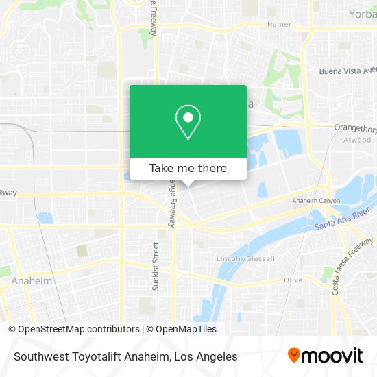 Southwest Toyotalift Anaheim map