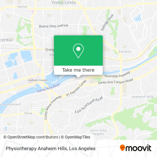 Mapa de Physiotherapy Anaheim Hills