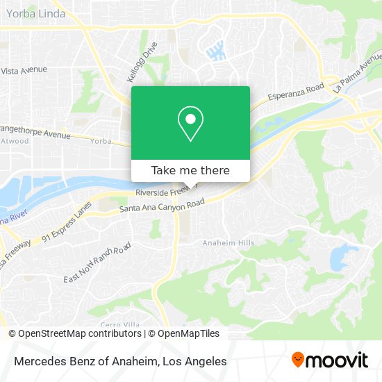 Mercedes Benz of Anaheim map