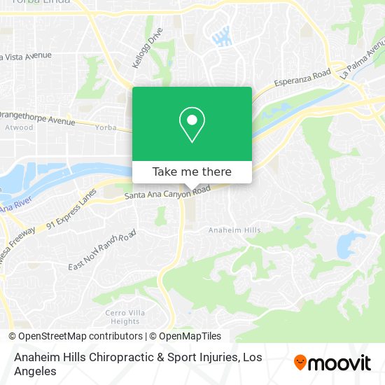 Anaheim Hills Chiropractic & Sport Injuries map