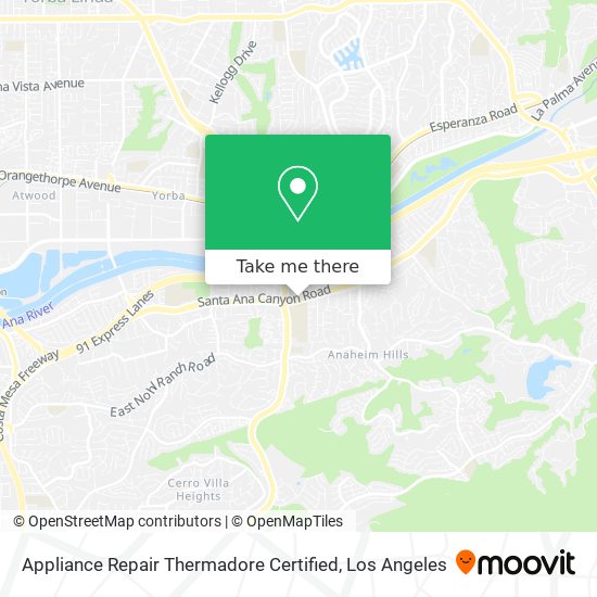 Mapa de Appliance Repair Thermadore Certified