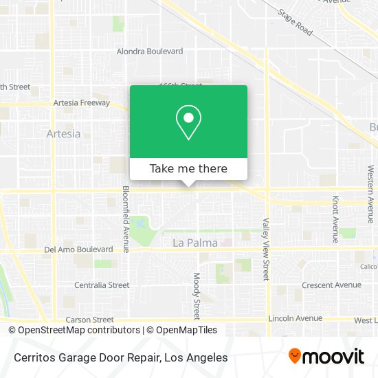 Cerritos Garage Door Repair map