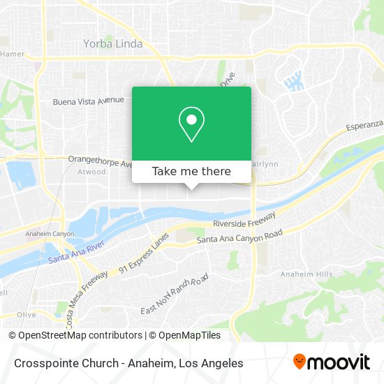 Mapa de Crosspointe Church - Anaheim