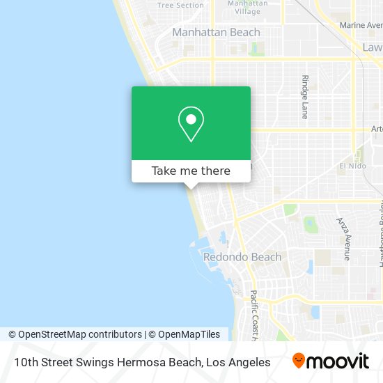 10th Street Swings Hermosa Beach map