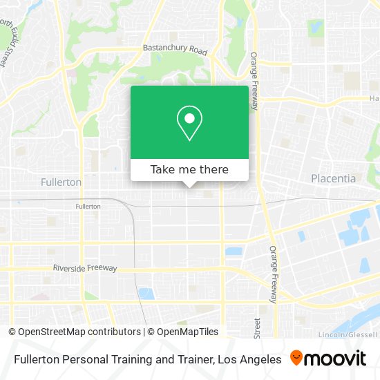 Fullerton Personal Training and Trainer map