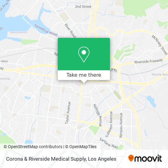 Mapa de Corona & Riverside Medical Supply