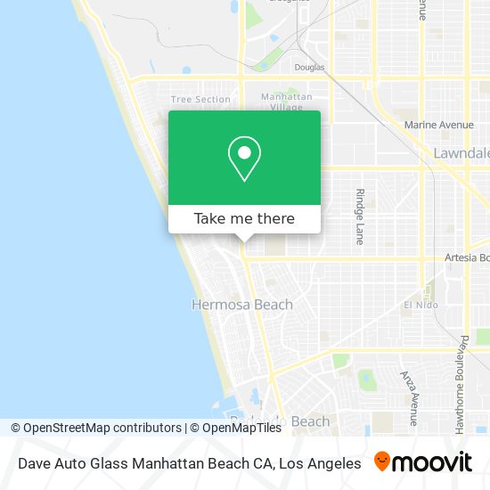 Dave Auto Glass Manhattan Beach CA map
