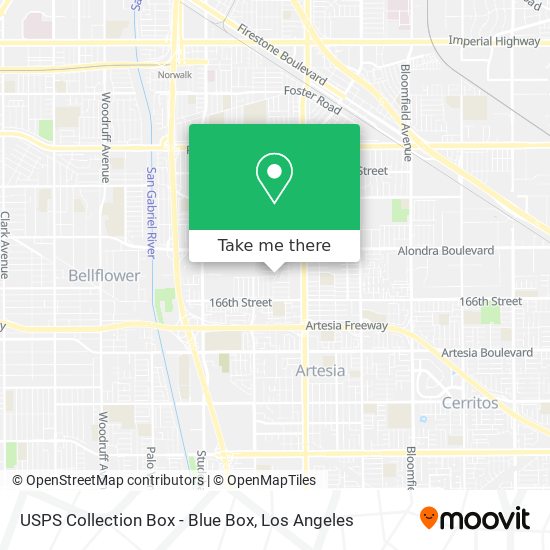 Mapa de USPS Collection Box - Blue Box