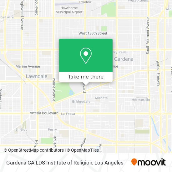 Gardena CA LDS Institute of Religion map