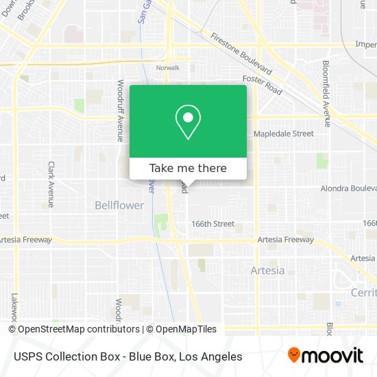 Mapa de USPS Collection Box - Blue Box